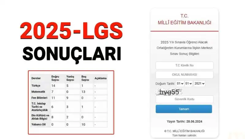 2025 LGS Sınav Sonuçları Ne Zaman Açıklanacak? Sonuç Sorgulama Bilgileri